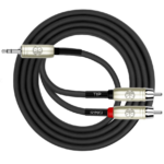 Kirlin 6ft 3.5mm TRS - 2xRCA Black Patch Cable Cable